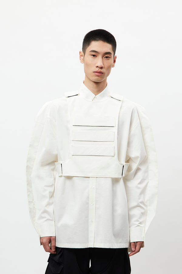 White Oversized Shirt + Vest